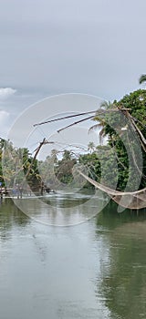 Chinese fishing nets backwaters