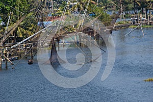 Chinese Fishing Nets in backwaters in Cochin, India