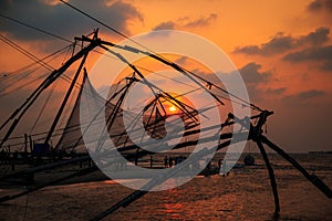 Chinese fishing nets in Fort Kochi.