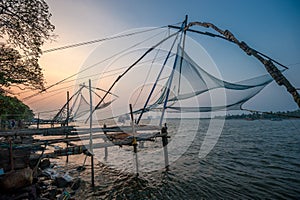 Chinese fishing nets, Kochi, India photo