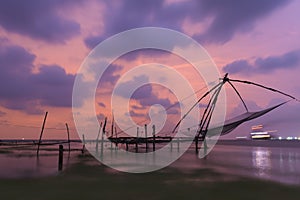 Chinese fishing nets at Kochi, Kerala, India