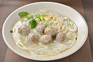 Chinese food beef balls noodles snack