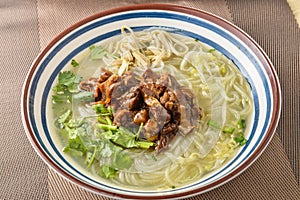 Chinese food beef soup noodles snack