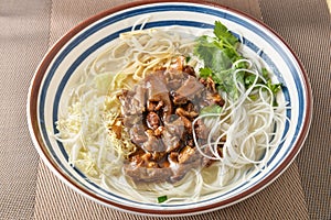 Chinese food beef soup noodles snack