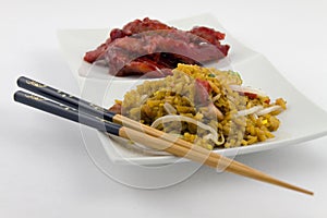 Chinese Food - Boneless spare ribs with Pork fried