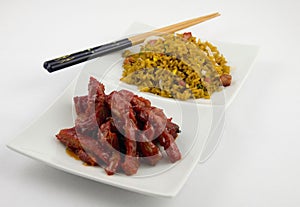 Chinese Food - Boneless spare ribs with Pork fried