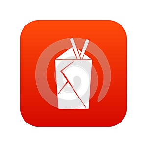 Chinese food box icon digital red