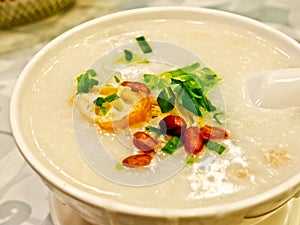 Chinese food, congee with cruller