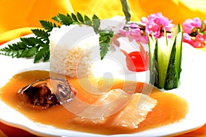 Chinese Food: Fish fillet with Rice