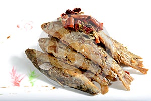 Chinese Food: Fried Small Fish with Pepper