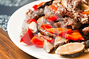 Chinese food--Mushroom and beef