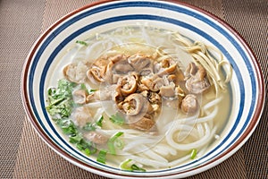 Chinese food ox intestines noodles snack