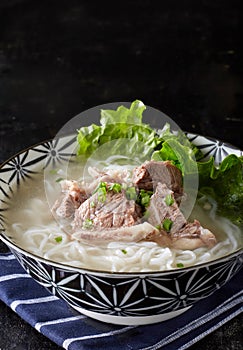 Chinese food, pig bone meat rice noodle