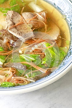 Chinese food, pork liver soup