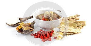 Chinese food - Pork rips clear soup with chinese herbs