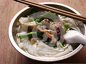 Chinese food rice noodle soup