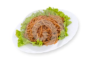 Chinese food. Starch noodles, clipping path.