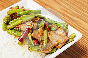 Chinese food-String beans and meat