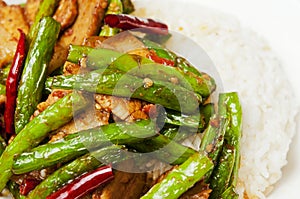 Chinese food-String beans and meat