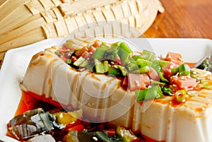 Chinese food- tofu and preserved eggs