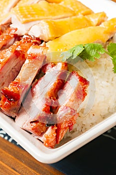 Chinese food--white chicken and Barbecued pork