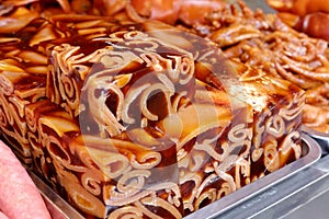 Chinese food zhupidong ( pigskin gelatin )