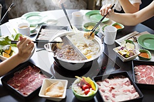 Chinese foods Double flavor hot pot