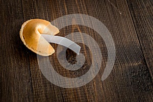 Chinese fortune cookie with prediction on white background mock up