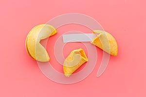 Chinese fortune cookies with empty blank. Good luck and asian New Year background