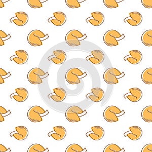 Chinese fortune cookies vector illustration. Chinese New year dessert prophecy cookie