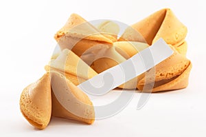 Chinese fortune cookies with white blank paper