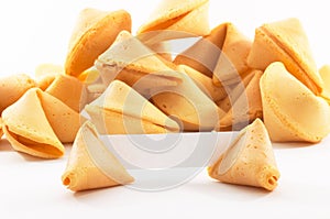 Chinese fortune cookies with white blank paper