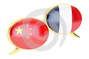 Chinese-French conversation concept, 3D rendering