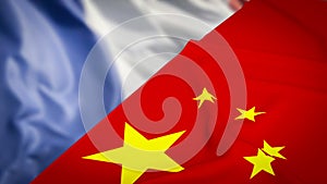 The Chinese and French flag for Business concept 3d rendering photo