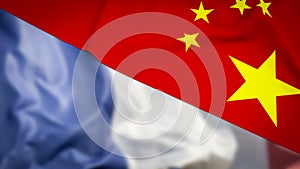 The Chinese and French flag for Business concept 3d rendering photo