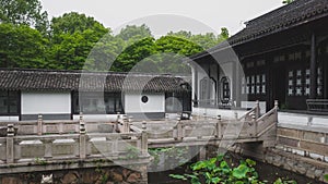 Chinese garden and architecture in South Lake scenic area in Jiaxing, China