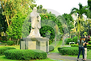 Chinese Garden Confucius statue inside Rizal Park in Manila, Philippines