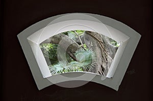 Chinese garden design window view