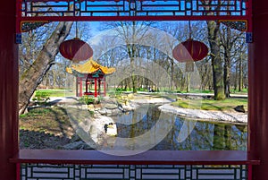 Chinese garden at Lazienki park in Warsaw.