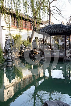 Chinese garden and pond