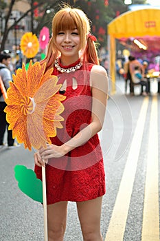 A Chinese girl celebrate Chinese New Year