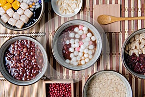 Chinese glutinous rice balls ,Chinese are eaten during Yuanxiao served as a dessert on a Lantern Festival