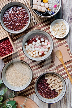 Chinese glutinous rice balls ,Chinese are eaten during Yuanxiao served as a dessert on a Lantern Festival