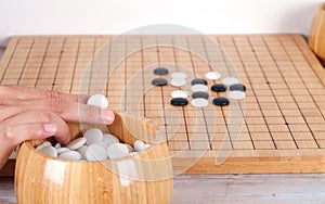 Chinese Go Game on table