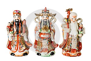 Chinese God of Fortune, Prosperity and Longevity figurine