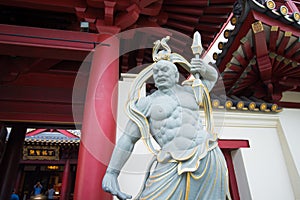 Chinese God statue at Buddha Tooth Relic Temple and Museum