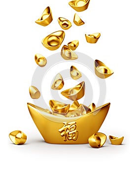 Chinese gold sycee yuanbao