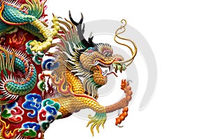 Chinese golden dragon statue