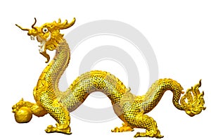 Chinese Golden Dragon statue
