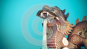 Chinese golden dragon statue